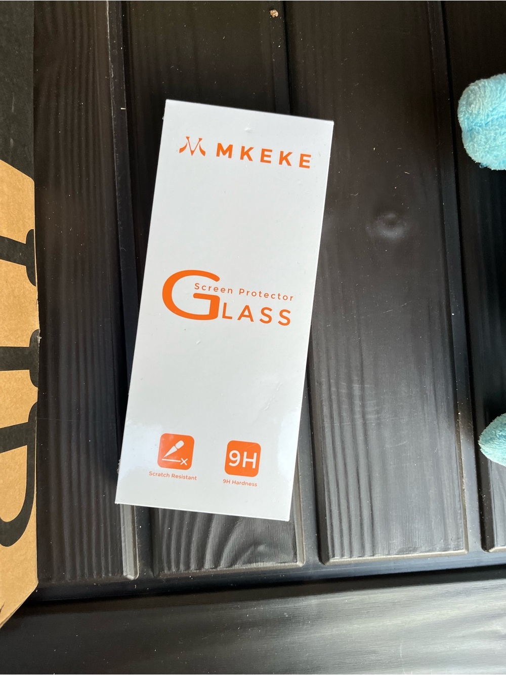 MEK Tempered Glass Screen Protector - White with Orange Accents